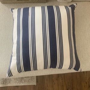 Navy and white stripe pillow
